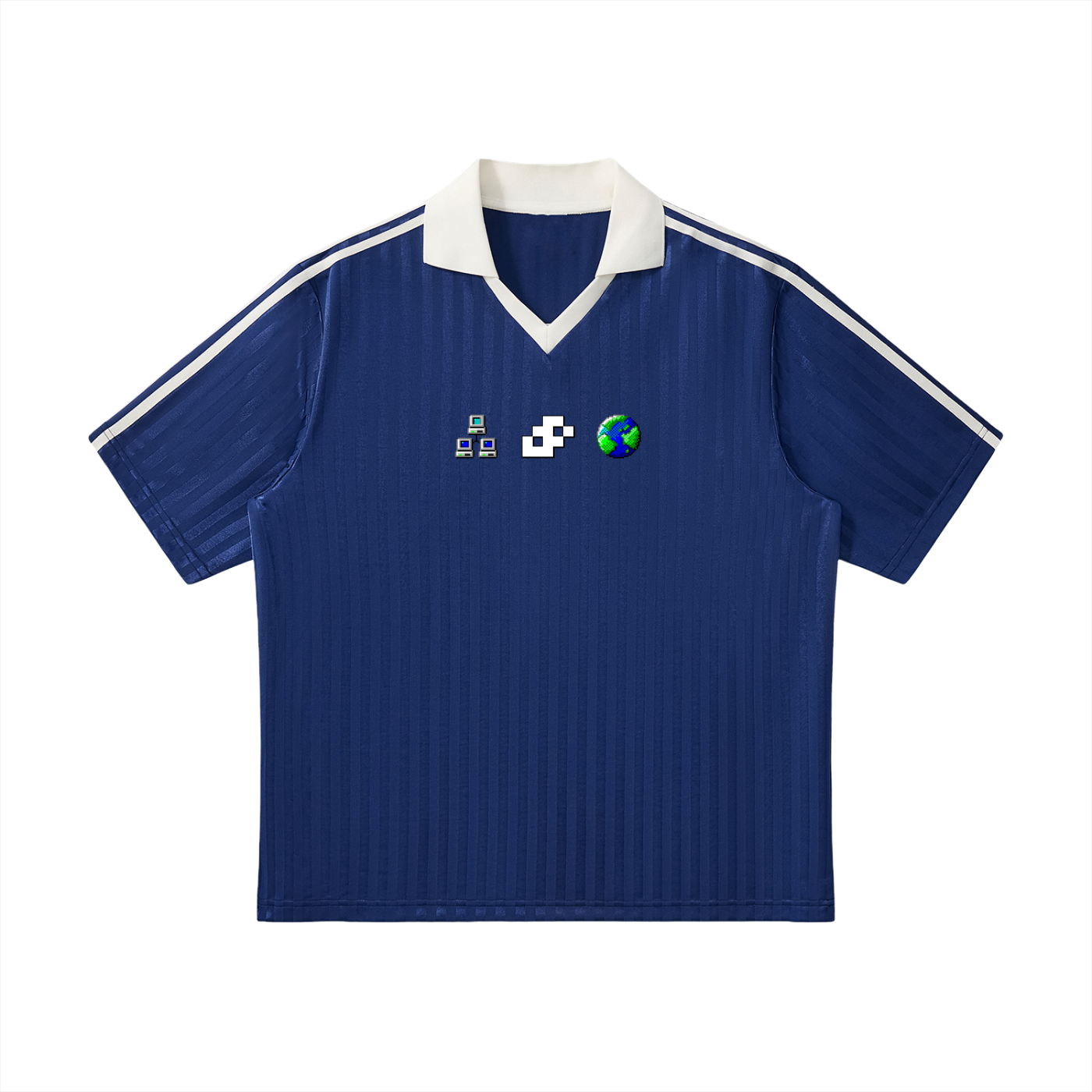 Contrast Collar Striped Soccer Jersey