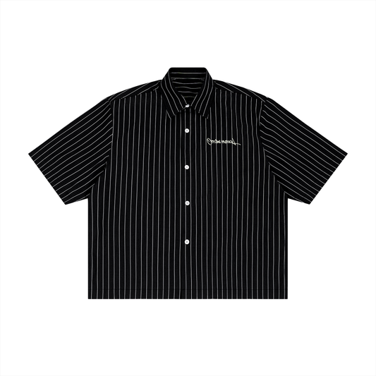 Unisex Striped Boxy Button-Up Shirt