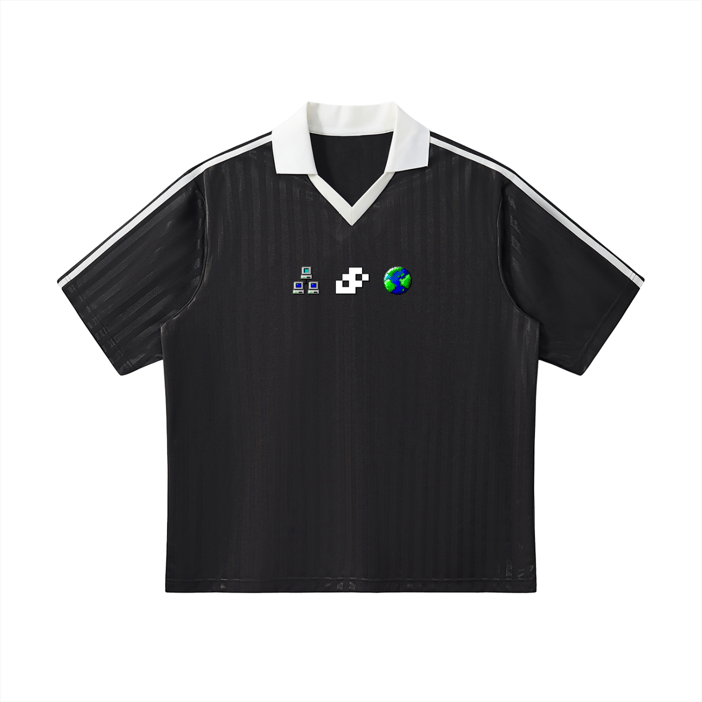 Contrast Collar Striped Soccer Jersey