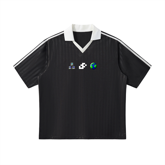 Contrast Collar Striped Soccer Jersey